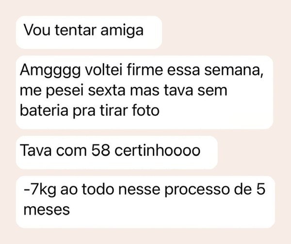Mensagem de paciente da Malu