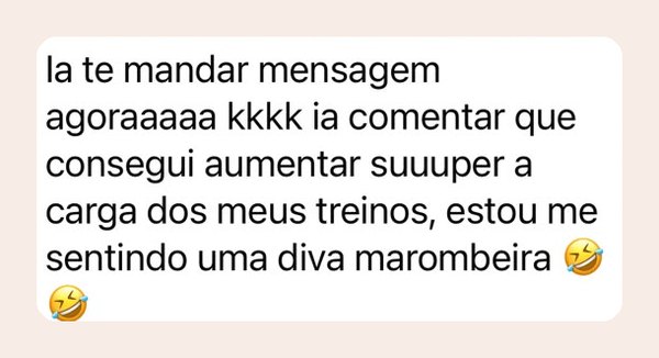 Mensagem de paciente da Malu