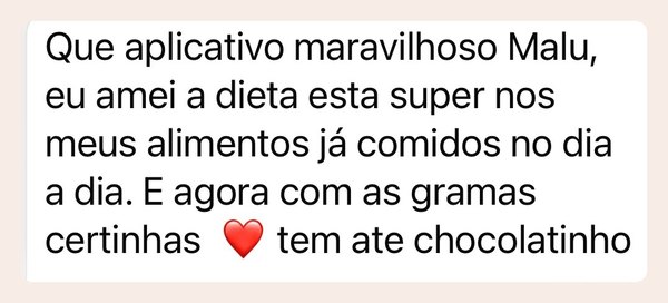 Mensagem de paciente da Malu
