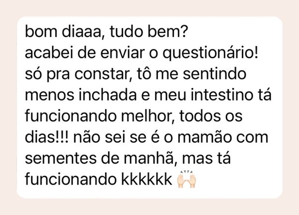 Mensagem de paciente da Malu